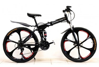 Bicycle Mercedes Benz Black on cast wheels with 6 spoke wheels